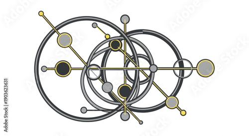 Abstract geometric network connection with modern scientific design.
