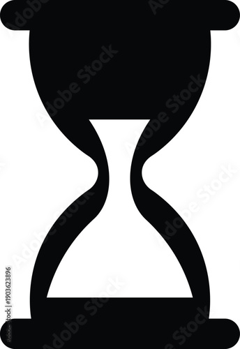 Hourglass Silhouette with Flowing Sand Vector Icon