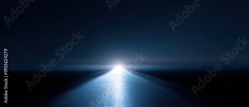 Business success path concept glowing road