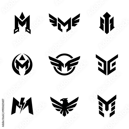 Collection of Modern M Letter Logos and Monograms