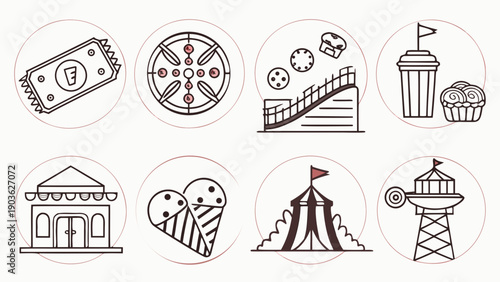 Assorted icons representing various aspects of finance and economy