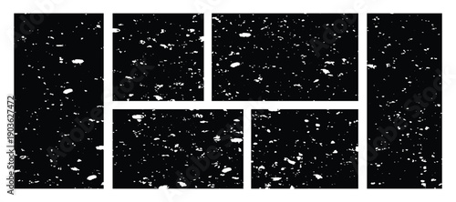 Abstract grunge square frames collection with vintage distressed style vector illustration.