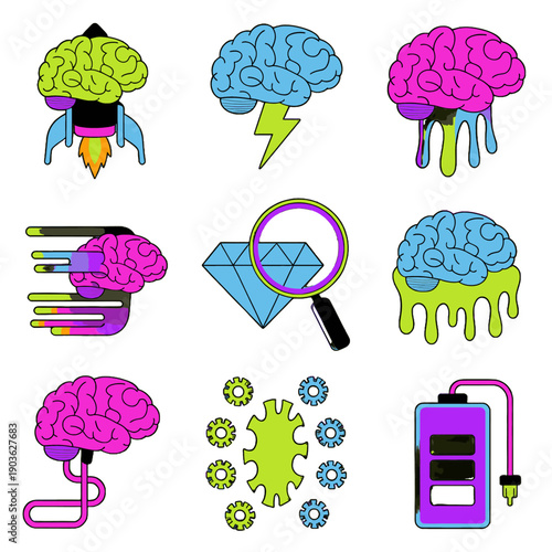 Neural Speed and Cognitive Brain Boosting Graphics for Mental Performance Marketing and Nootropic Supplement Branding to Enhance Creative Productivity and Smart Energy