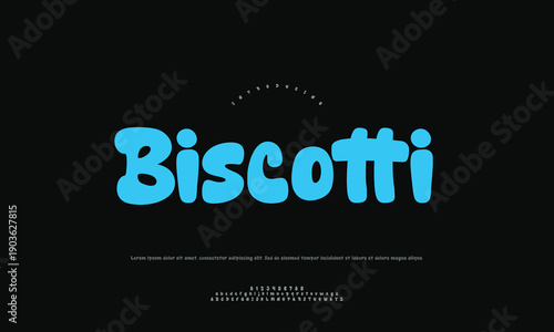 Italian Almond Biscotti Cookies with Coffee Mug Vector Illustration for Cafe Menus