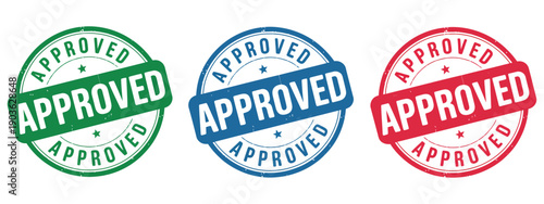 Approved Rubber Stamp Vector Icon Featuring Official Approval Seal Symbol