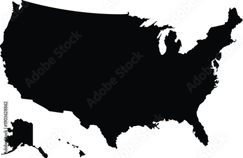 United States of America Map Silhouette
