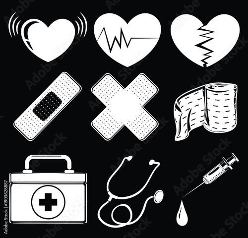 Natural Medical Silhouette Icon – Holistic Healthcare Symbol