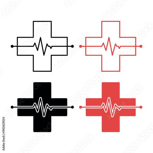 Natural Medical Silhouette Icon – Holistic Healthcare Symbol