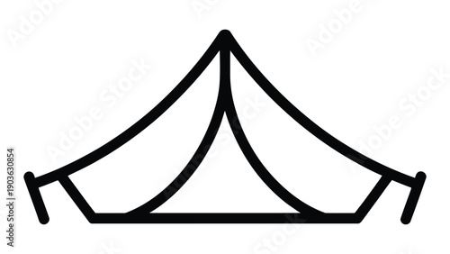 camping tent icon in outline style isolated on white background for outdoor adventure travel camping and survival concept