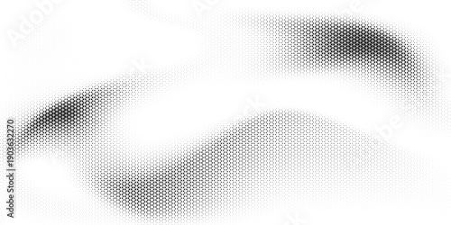 Abstract geometric black and white deco art halftone hexagone  and triangle print pattern