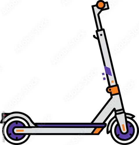 Modern electric kick scooter transportation vehicle icon vector.