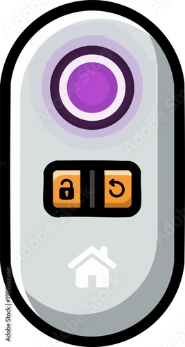 Digital Key Fob or Security Access Control Panel Icon
