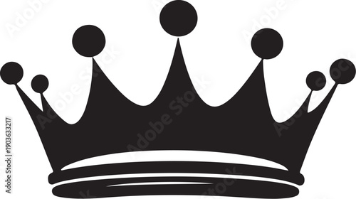 Black crown silhouette vector illustration for decoration and design element
