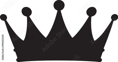 Black crown silhouette vector illustration for decoration and design element
