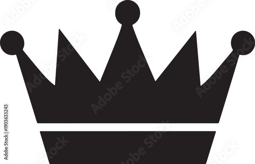 Black crown silhouette vector illustration for decoration and design element
