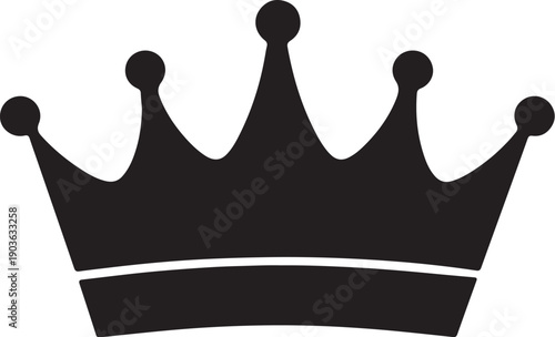 Black crown silhouette vector illustration for decoration and design element
