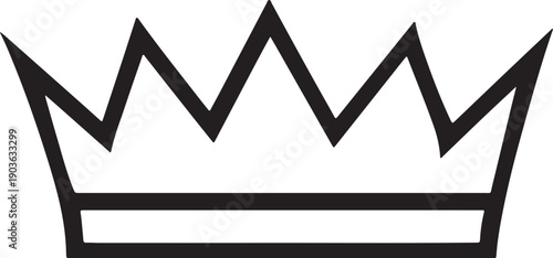 Simple crown outline silhouette vector illustration, a symbol of royalty
