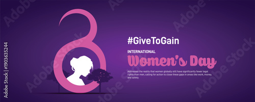 international women's day 2026. international women's day Creative banner, poster, postcard, social media post, template, background, web banner, cover, greetings card design etc. #givetogain