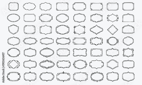 A vast collection of elegant decorative frames and ornate borders, perfect as  design elements, meticulously crafted for vector compatibility like 02.eps, offering diverse styles for embellishments