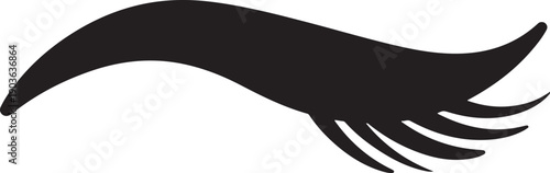 Black eyelash vector illustration, isolated on transparent background, png, for makeup or beauty mockup