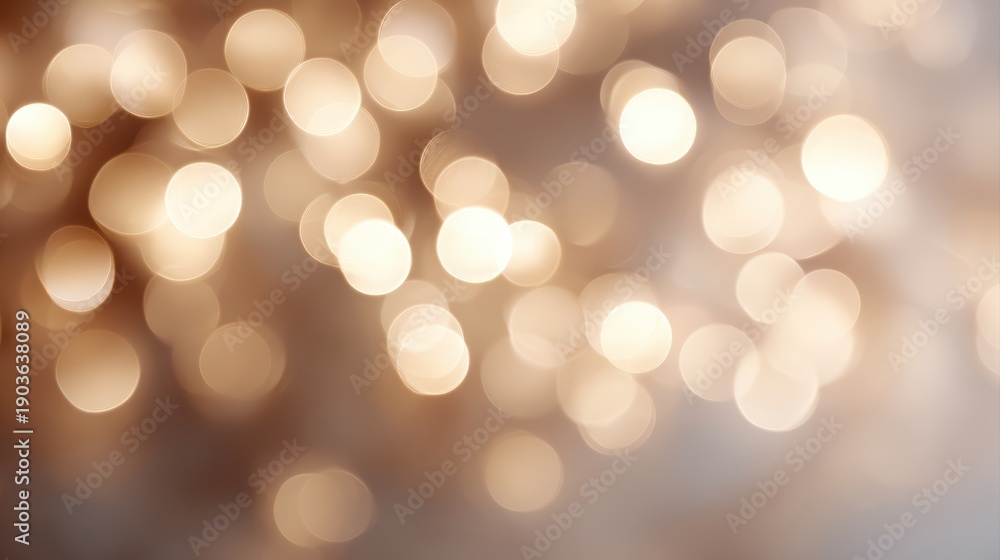 Obraz premium Blurred christmas lights bokeh, soft golden festive background