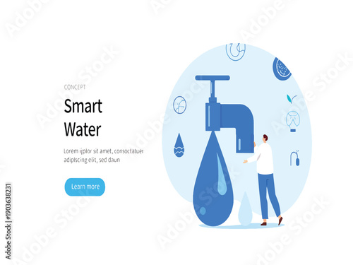 Person interacts with a modern smart faucet, illustrating innovative water conservation and sustainable resource management solutions