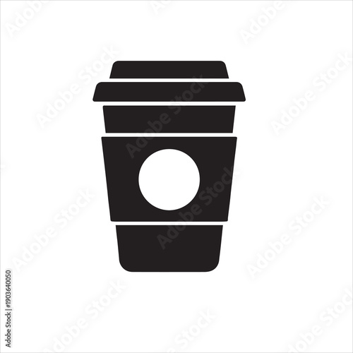 Coffee cup takeaway style silhouette vector style