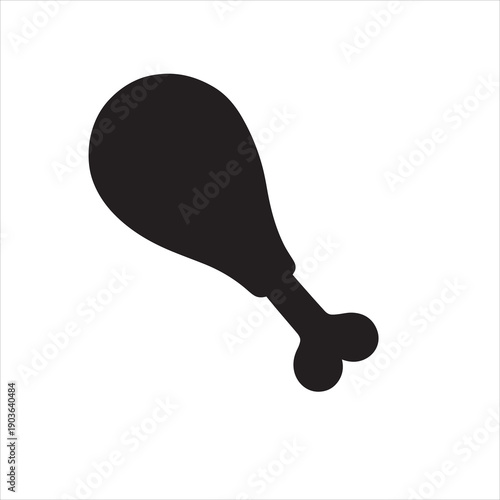 Fried chicken silhouette vector style