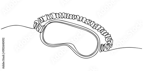 Silk Sleep Mask Eye Cover continuous one line drawing,  sleeping mask line icon illustration vector graphic. Simple element illustration vector graphic, suitable for app, websites, and presentations.