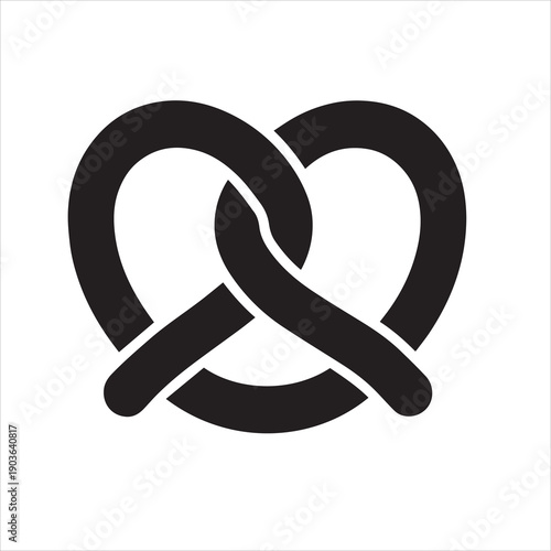 Pretzel twisted shape silhouette vector style