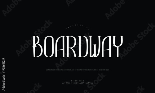 Boardway Classic Art Deco Display Font, Perfect for Vintage Posters, Theatrical Productions, and Elegant Branding with a Retro Flair, Opulent Typeface