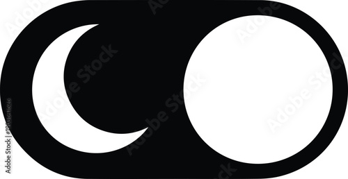 Sun and Moon Icon Symbolizing Day and Night Cycle vector illustration