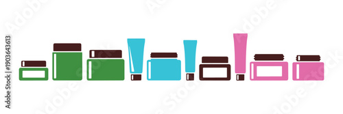 Batch of beauty/makeup containers. Simple forms were used. Multi-layered setup.

