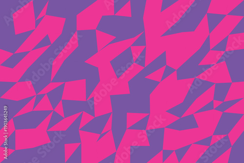 Abstract low poly geometric landscape, tranquil minimalist digital artwork featuring a valley and distant mountains.