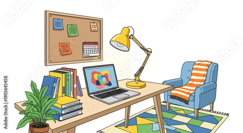 programmer workspace, coding desk, laptop with code, developer setup, software development, coding workstation, tech desk vector, programmer illustration, code screen laptop, developer table, programm