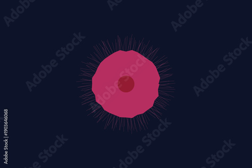 Microscopic view of a vibrant purple and blue cellular structure, representing microbiology, biology, and life sciences.