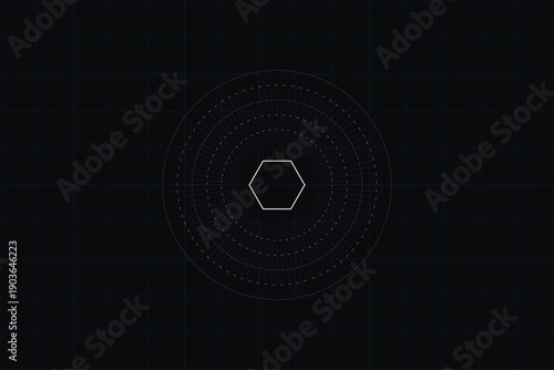 Futuristic sci-fi iris scan UI graphic in vibrant blue, simulating biometric authentication for high-tech security and surveillance.
