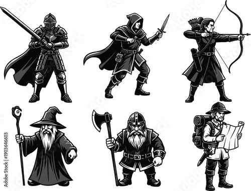 Medieval knight warrior statue with sword and shield in a futuristic robotic armor style