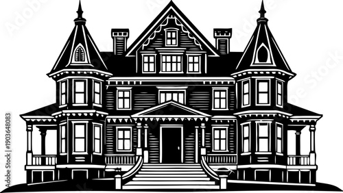 Modern Hotel Building Silhouette Icon with Arched Entrance and Windows