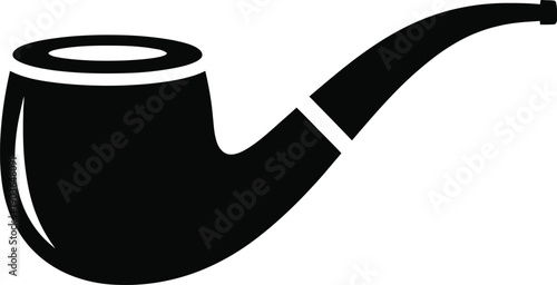 A black and white image of a traditional smoking pipe