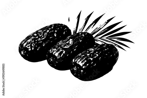 vector kurma dan daun kurma