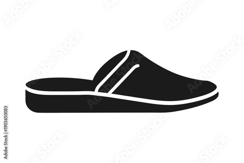 Black leather shoes silhouette on white background