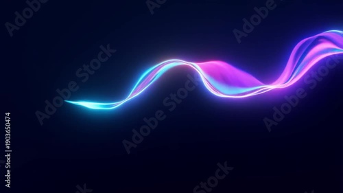 Fluid Dynamics: A captivating display of abstract, flowing ribbons of light, swirling gracefully against a deep, dark backdrop.