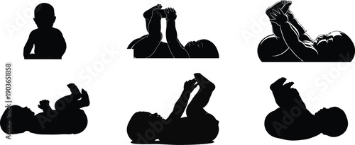Yoga poses silhouettes