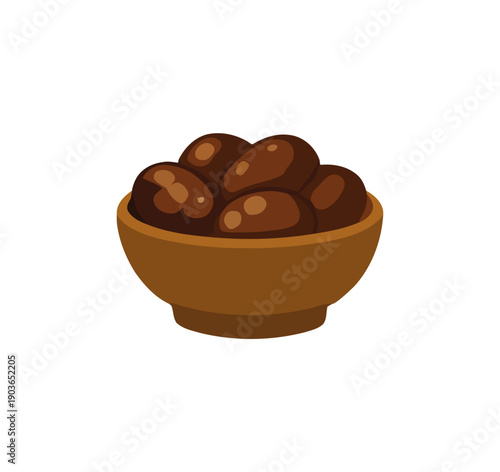Delicious Sweet Dates Served in a Brown Bowl