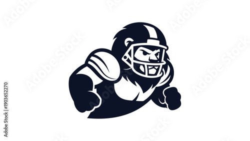 American football gorilla mascot silhouette vector illustration