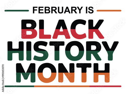 Black History Month Celebration Vector on a White Background