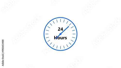 24 hours Emergency Services in royal blue color animation. Customer service. Abstract Online support call center white background 4k video. 