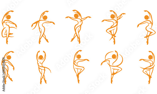 Dancer and Fitness Silhouette Vector Set – Active People Figures for Sports, Wellness, and Energy Design Concepts