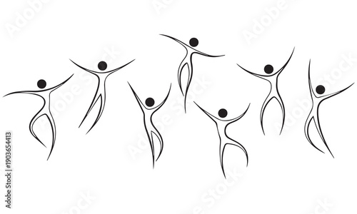 Dancer and Fitness Silhouette Vector Set – Active People Figures for Sports, Wellness, and Energy Design Concepts